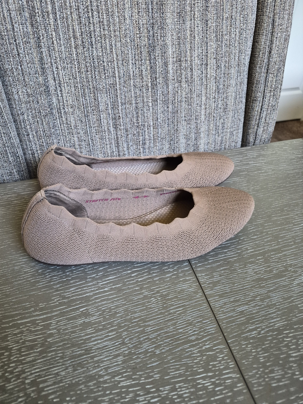 Skechers Cleo 2.0 Love Spell Women's Knit Slip-On Ballet Flats in Blush Taupe - Picture 3 of 13